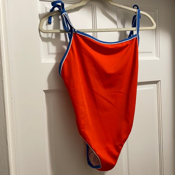 Solid & Striped One Piece Swimsuit - Picture 1 of 7